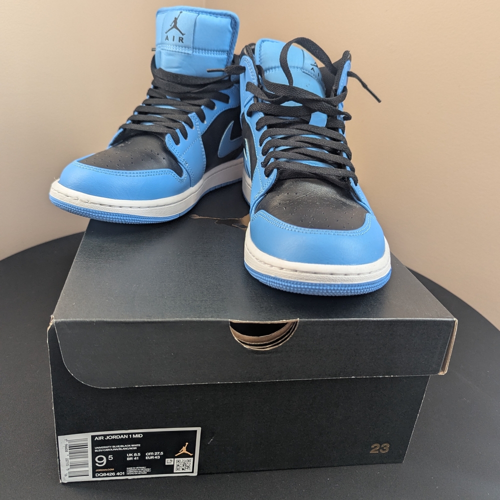 Nike Air Jordan 1 Mid - Black and Blue Sneakers